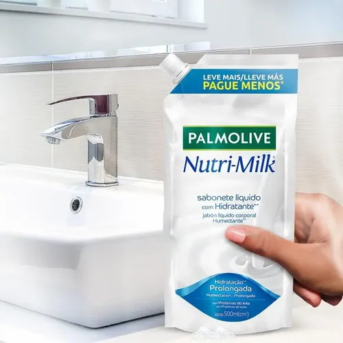 Jabón Líquido Palmolive Nutri-Milk con Fragancia de Leche Neutra 500 mL