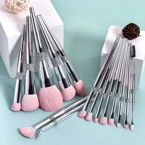 Elegant Pink Ultra Soft Labeled Makeup Brushes Sets With