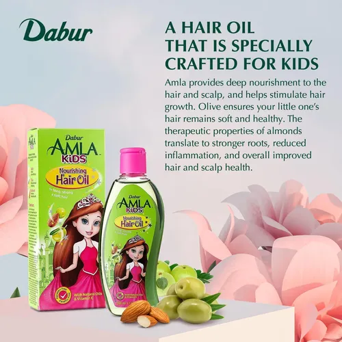 Aceite Capilar Dabur Amla Kids Natural, 200 Ml, Paquete De 2