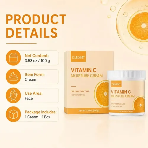 Crema Hidratante Facial Con Vitamina C, Cuidado Diario 2pcs