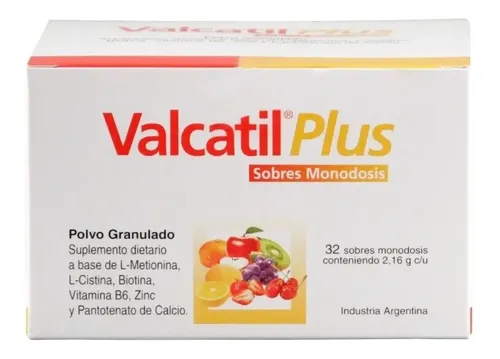 Valcatil Plus 32 Sobres Anticaída Aminoácidos Fortalecedor