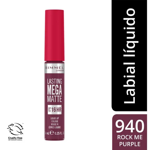 Labial Líquido Rimmel Lasting Mega Matte Acabado Mate Color 930