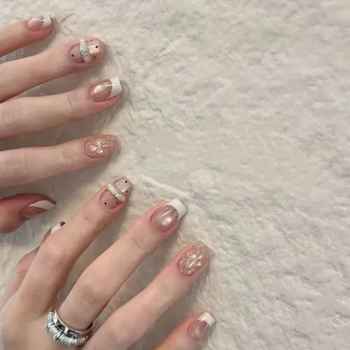 Ofrecemos Alta Calidad. Manicura Francesa Satinada Rosa Y