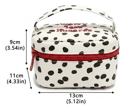 Bolsa De Maquillaje De Lunares Con Diseño De Cremallera Para