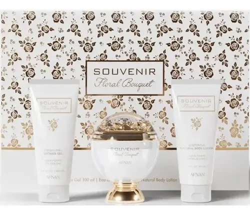 Perfume Set Souvenir Bouquet Floral de Recuerdo de Afnan, 3 unidades, EDP, 100 ml