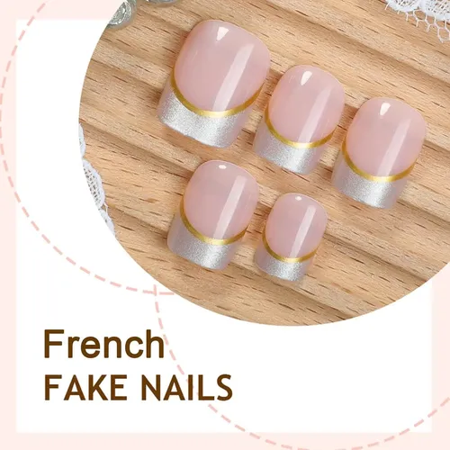 Uñas Postizas Ombre Pink Shiqixiannv 24 Un