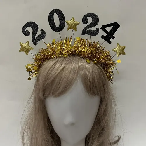 Diadema De Feliz Año Nuevo 2024, Accesorio Para El Oro