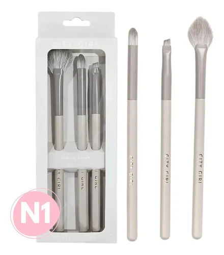 Set De 3 Brochas Para Difuminar Makeup Brush City Girl Color N1