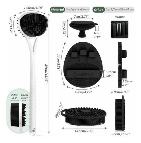 Set 4 Exfoliantes Silicona Negro Para Cuerpo Y Rostro