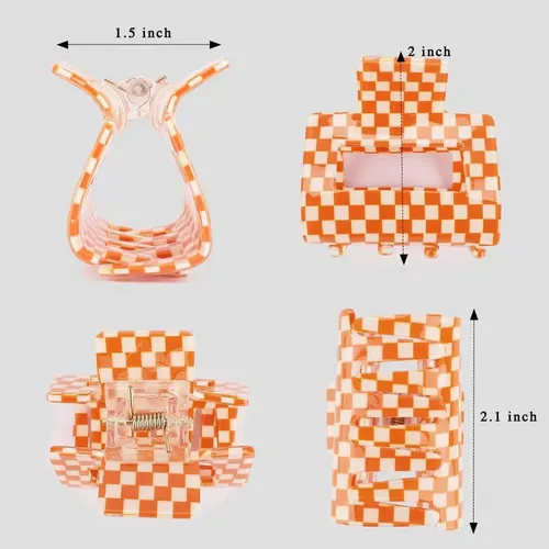 Clips De Garra A Cuadros Ahoney 4 Pack Y2k 5.08 Cm