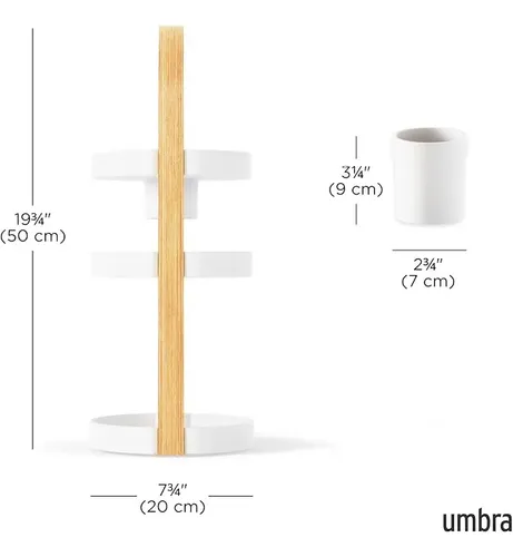 Organizador De Maquillaje Umbra Bellwood 3 Niveles Color Madera