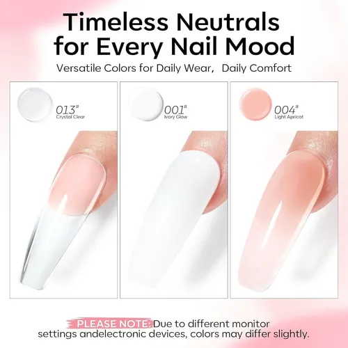 Kit Polygel Para Uñas Modelones 3 Colores Con Moldes Y