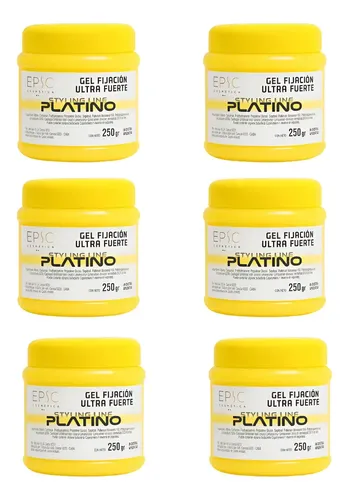 Gel Epic Platino Fijacion Ultra Fuerte 250gr X 6 Unidades