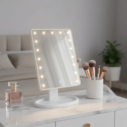 Espejo Led Maquillaje Táctil Regulable Giro 360 Portátil