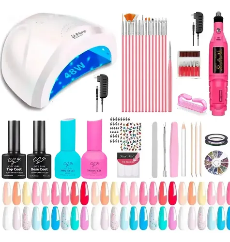 Kit Manicura Completo Torno Semipermanente Cabina Uv Led