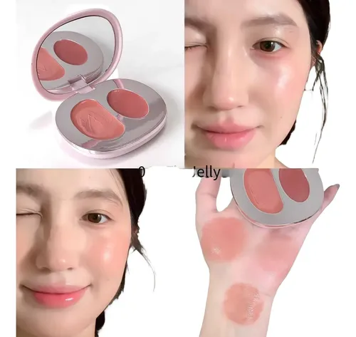 3 Piezas Rubor Crema Dos Colores Paleta Iluminador Contorno