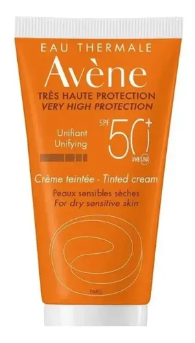 Avene protector solar Fps50 crema facial con color pieles secas sensibles
