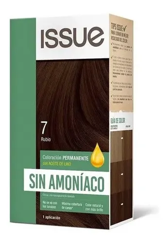 Tintura Issue Professional SIN AMONIACO 7 Rubio Sin Amoniaco Ultra Rápida Óleo Lino