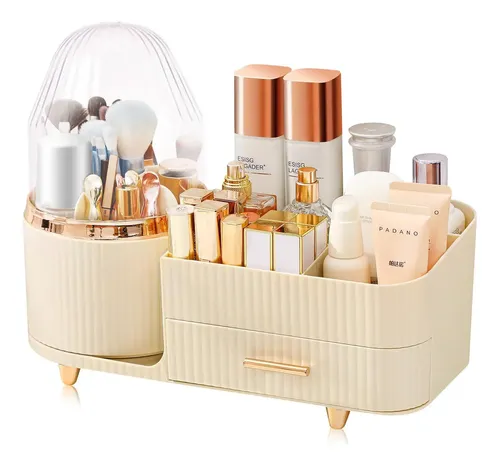 Organizador Maquillaje Porta Cosmetico Giratorio Escritorio Color Rosa