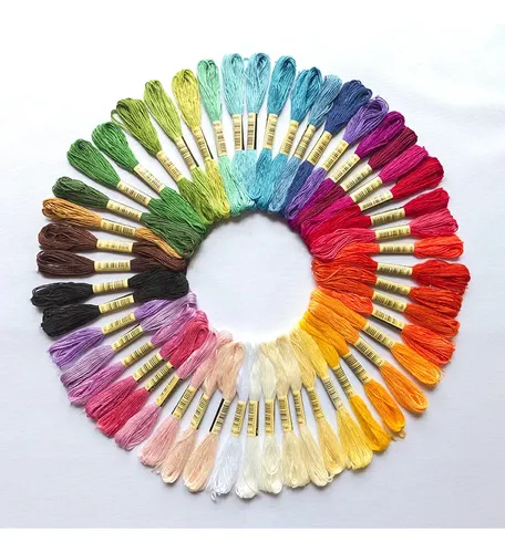 50 Unidades/paquete De Hilos De Punto De Cruz Para Bordar, M Random Multicolor