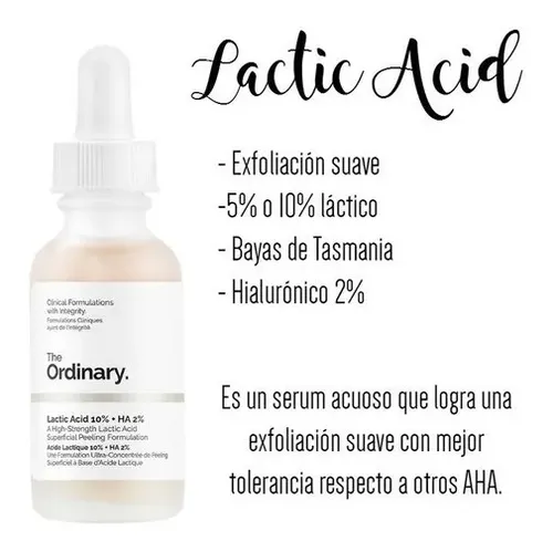 The Ordinary Sérum Exfoliante Ácido Láctico 5% + HA Hipoalergénico