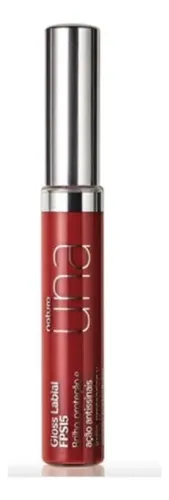 Brillo de labios Fps 15 Natura Una 8 ml Color Red 100 vermello