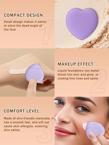 Set De Brochas Y Esponjas De Maquillaje Profesional Violeta