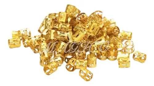 48 Anillos Cuffs Adornos Para Trenzas Rastas Plateado Dorado