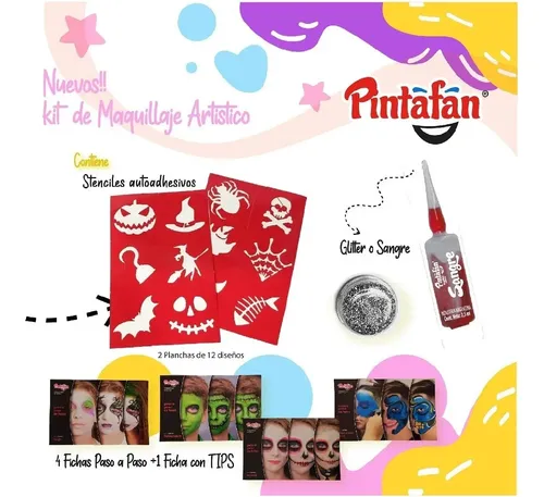 Kit Maquillaje Artistico Personajes Infantil Hipoalergenico