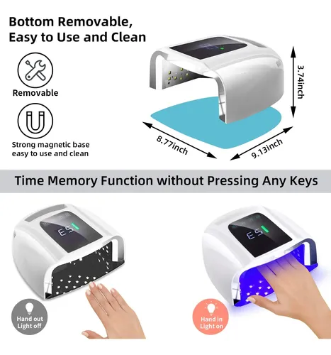 Lámpara Led Uv Recargable 96 W Secadora Profesional Inalámbr