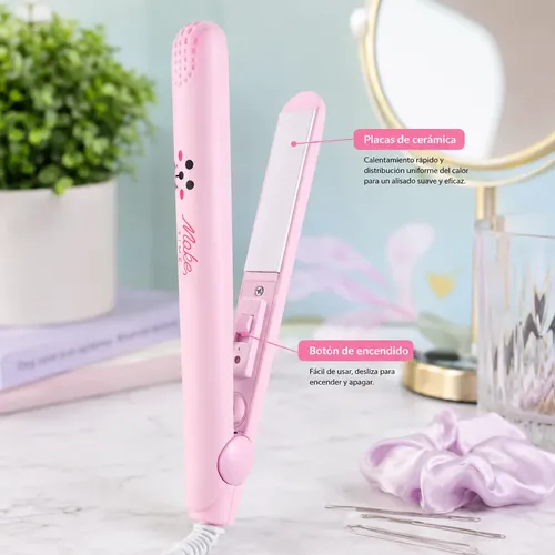 Planchita Mini Make Time Rosa Cerámica Turmalina Para Viaje