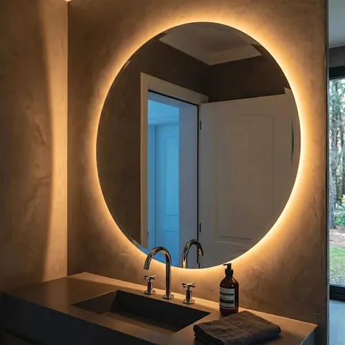 Espejo Biselado Luz Led 1m Espejos Redondo. Design Forever