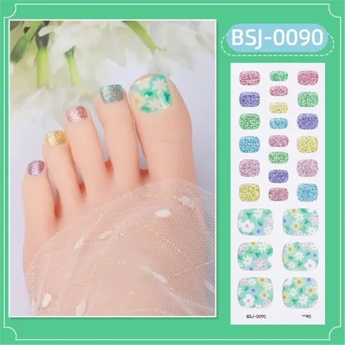 Adhesivos Bsj0079 De Color Liso Para Uñas De Pies Para Mujer