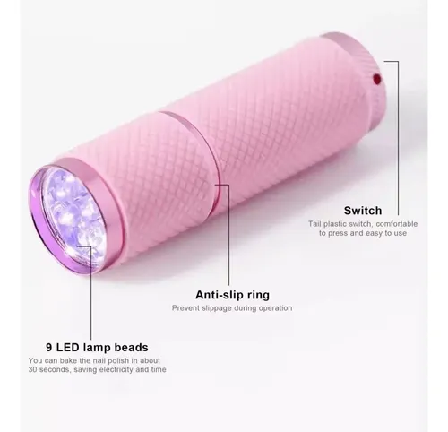 Linterna UV/LED de para uñas esculpidas y gelificadas portátil