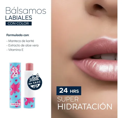 Bálsamo Labial Hidratante Con Color Pura Soap- Bubble/ Rosa