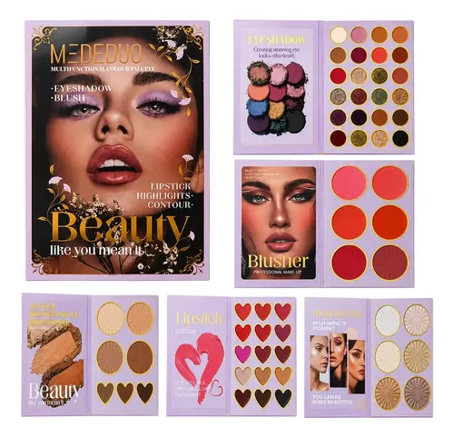 Paleta De 82 Sombras Rubor Glitter Ojos Beauty Book Libro