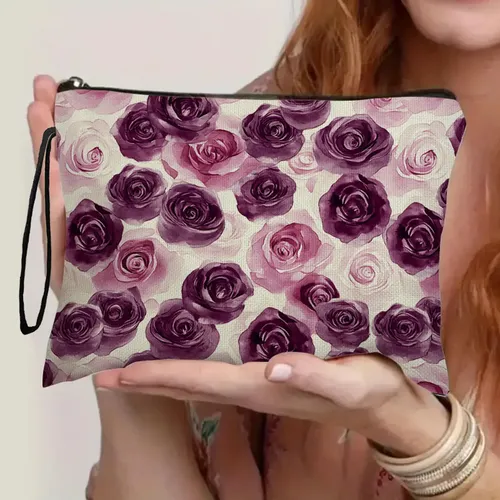 11.03shouna Bolsa De Maquillaje Rose Makeup Bag For Mujer,