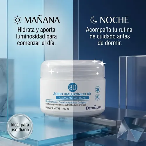Crema Antiarrugas Acido Hialuronico 8d Dermaluz 100ml