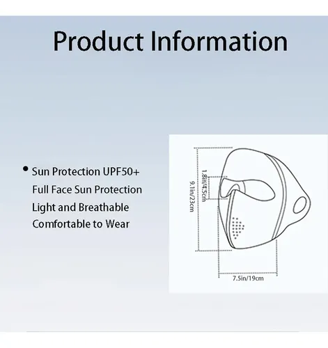 Máscara Facial De Protección Solar Upf 50+ Hdkxbej Para