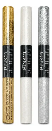 Set 3 Delineadores Liquidos Glitter Duo Metalicos Pink 21