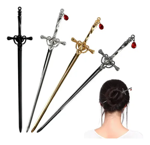 [at 4 Palillos De Estilo Antiguo Con Espada, Pins De Pelo