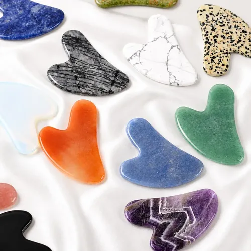 Gua Sha Jade Verde Masaje Facial Y Drenaje Linfático