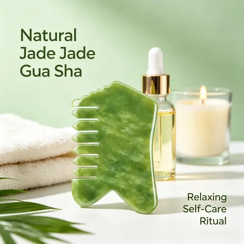 Masajeador Leosense Peine De Jade 10cm Para Gua Sha