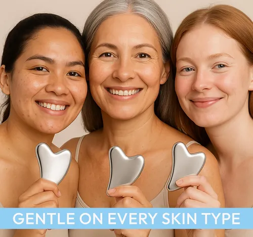 Gua Sha Dosensepro Acero Inoxidable Para Rostro Plata