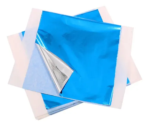 Hoja De Hoja De Oro Hoja De Arte De Uñas Papel Plata Azul