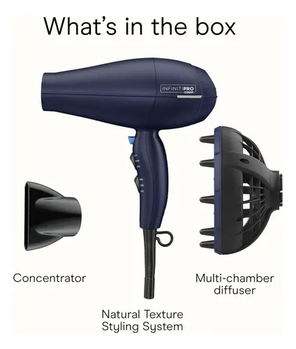 Secador Infiniti Pro Conair Con Difusor Innovador Azul Oscuro