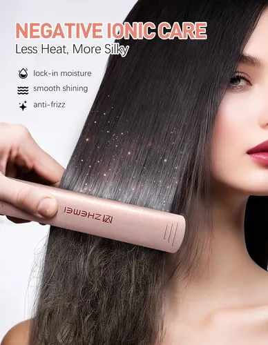 Plancha Alisadora De Pelo Zm Zhemei De 1 Pulgada Con Pantall