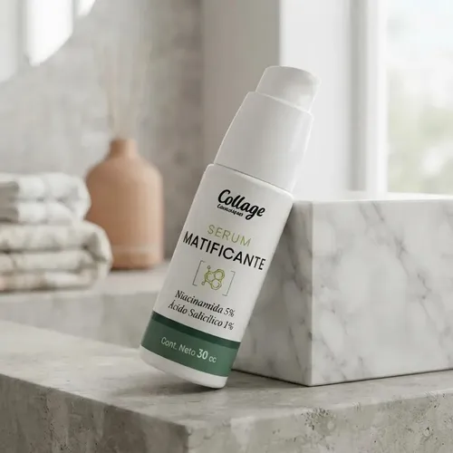 Serum Matificante Niacinamida 5% Salicilico 1% 30cc Collage Momento de aplicación Día/Noche Tipo de piel Grasa