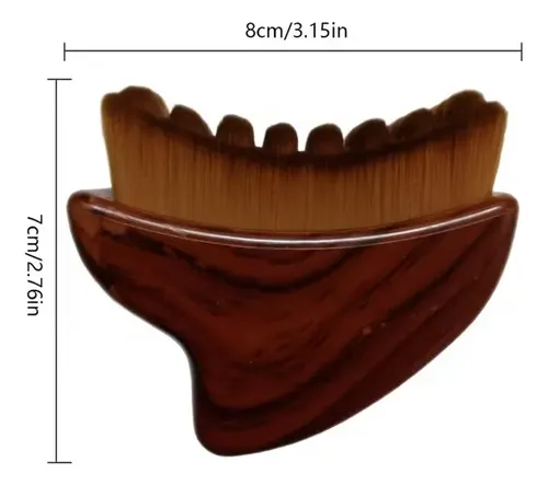 Cepillo Masajeador Facial De Madera 2 En 1 Con Gua Sha