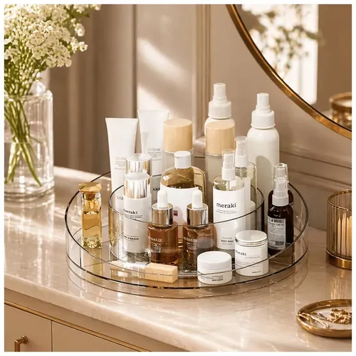 Soporte Organizador Acrílico Giratorio 360° Maquillaje Baño